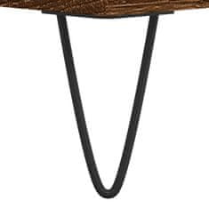 Vidaxl Klubska mizica Rjav hrast 100x50x45 cm inženirski les