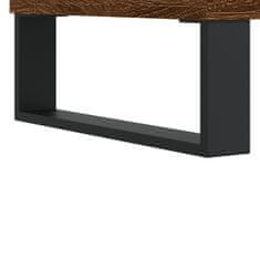 Vidaxl Klubska mizica rjav hrast 60x50x36,5 cm inženirski les