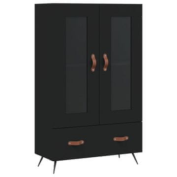 Vidaxl Visoka omara črna 69,5x31x115 cm inženirski les
