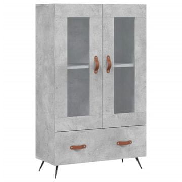 Vidaxl Visoka omara betonsko siva 69,5x31x115 cm inženirski les