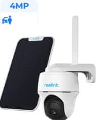 Reolink GO PT Plus, Vrtljiva kamera na baterije 4MP primerna za zunaj / loči vozila od ljudi + solarni panel