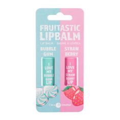 2K Cosmetics Fruitastic Set balzam za ustnice Bubble Gum 4,2 g + balzam za ustnice 4,2 g Strawberry