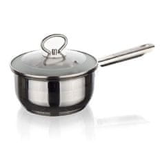 Banquet Ponev za cvrtje 14cm s steklenim pokrovom 0,9l iz nerjavečega jekla MATTE NEW LINE indukcija