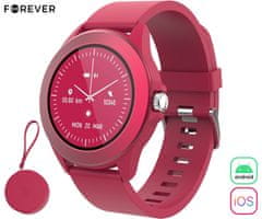 Forever Colorum CW-300 pametna ura, 3,09 cm, Bluetooth, rdeča (xMagenta)