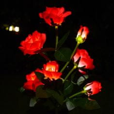VivoVita Solar Rose – Vrtnice s solarno lučko, rdeča