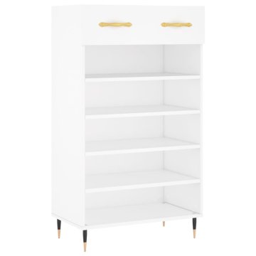 Vidaxl Omarica za čevlje bela 60x35x105 cm inženirski les