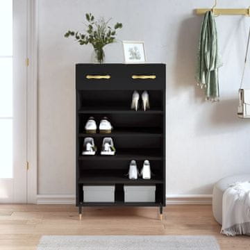 Vidaxl vidaXL Omarica za čevlje črna 60x35x105 cm lesena