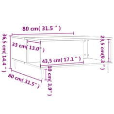 Vidaxl Klubska mizica betonsko siva 80x80x36,5 cm inženirski les