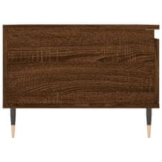 Vidaxl Klubska mizica rjav hrast 90x50x36,5 cm inženirski les