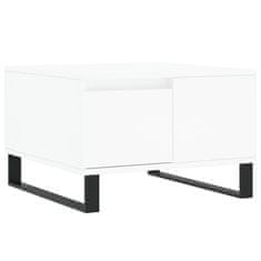 Vidaxl Klubska mizica bela 55x55x36,5 cm inženirski les