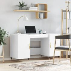 Vidaxl Pisalna miza bela 140x50x75 cm inženirski les