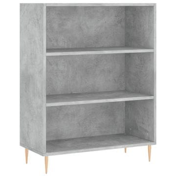 Vidaxl Knjižna omara betonsko siva 69,5x32,5x90 cm inženirski les