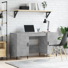 Vidaxl Pisalna miza betonsko siva 140x50x75 cm inženirski les