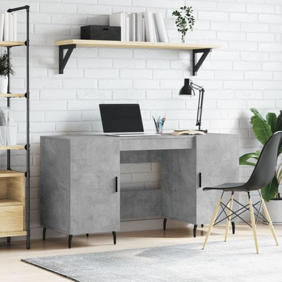 Vidaxl Pisalna miza betonsko siva 140x50x75 cm inženirski les