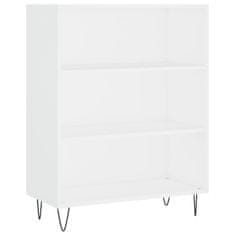 Vidaxl Visoka komoda visok sijaj bela 69,5x34x180 cm inženirski les