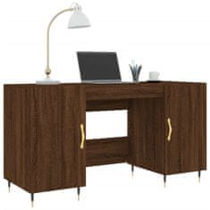 Vidaxl Pisalna miza rjavi hrast 140x50x75 cm inženirski les
