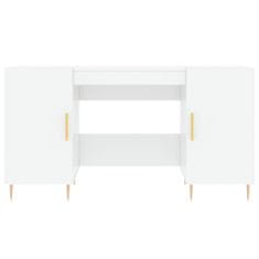 Greatstore Pisalna miza visok sijaj bela 140x50x75 cm inženirski les