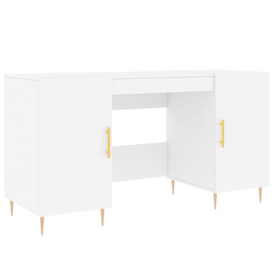 Vidaxl Pisalna miza bela 140x50x75 cm inženirski les