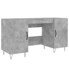 Vidaxl Pisalna miza betonsko siva 140x50x75 cm inženirski les