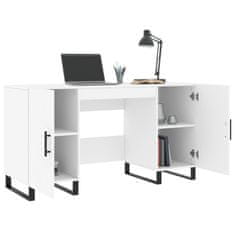 Vidaxl Pisalna miza bela 140x50x75 cm inženirski les