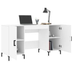 Vidaxl Pisalna miza bela 140x50x75 cm inženirski les