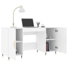 Vidaxl Pisalna miza bela 140x50x75 cm inženirski les