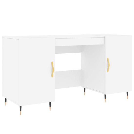Vidaxl Pisalna miza bela 140x50x75 cm inženirski les