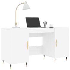 Vidaxl Pisalna miza bela 140x50x75 cm inženirski les