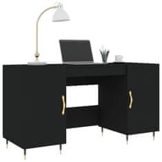 Vidaxl Pisalna miza črna 140x50x75 cm inženirski les