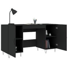 Vidaxl Pisalna miza črna 140x50x75 cm inženirski les