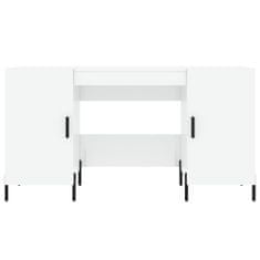 Greatstore Pisalna miza visok sijaj bela 140x50x75 cm inženirski les