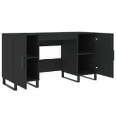 Vidaxl Pisalna miza črna 140x50x75 cm inženirski les