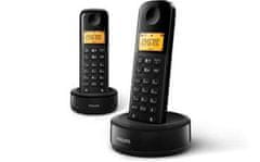 Philips Brezžični telefon D1602B/53 črne barve