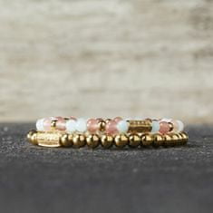Rebel & Rose Zapestnica z roza vrtnicami in modrimi perlami RR-40111-G (Dimenzije 15 cm - XS)
