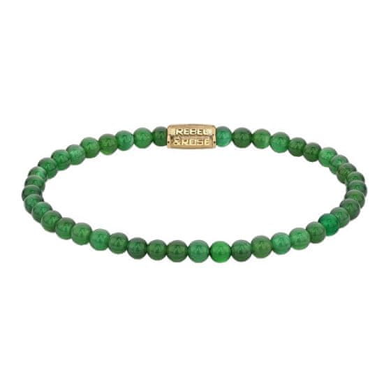 Rebel & Rose Zlata zapestnica s perlami Green Harmony RR-40106-G