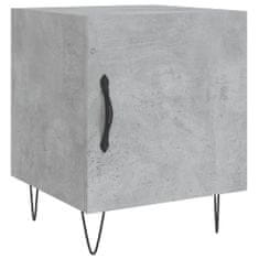 Greatstore Nočna omarica betonsko siva 40x40x50 cm inženirski les