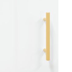 Vidaxl Stenska omarica visok sijaj bela 60x31x60 cm inženirski les