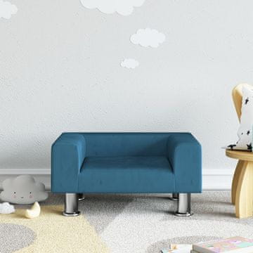 Vidaxl vidaXL Otroški kavč moder 50x40x26,5 cm žamet