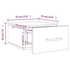 Vidaxl Stenska nočna omarica sonoma hrast 35x35x20 cm