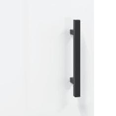 Vidaxl Visoka komoda visok sijaj bela 69,5x34x180 cm inženirski les