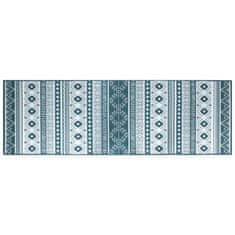 Vidaxl Zunanja preproga modra in bela 80x250 cm dvostranski dizajn