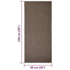 Vidaxl Preproga iz sisala za praskalnik rjava 66x150 cm