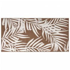 Vidaxl Zunanja preproga rjava in bela 80x150 cm dvostranski dizajn
