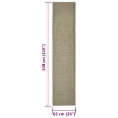 Vidaxl Preproga iz sisala za praskalnik taupe 66x300 cm