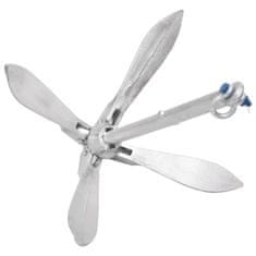 Vidaxl Zložljivo sidro srebrno 10 kg temprano železo