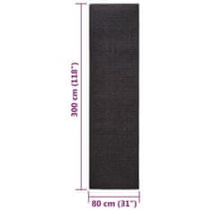 Vidaxl Preproga iz sisala za praskalnik črna 80x300 cm