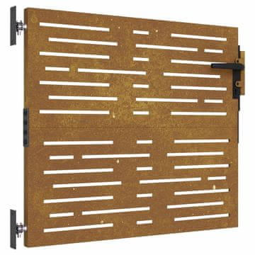 Vidaxl Vrtna vrata 85x75 cm iz kortenskega jekla kvadratna oblika
