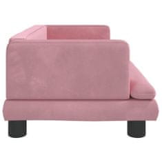 Vidaxl Pasja postelja roza 80x45x30 cm žamet
