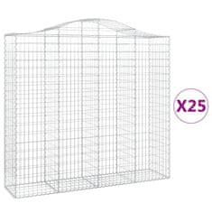 Vidaxl Obokane gabion košare 25kosov 200x50x180/200cm pocinkano železo