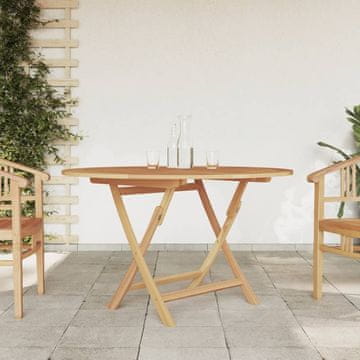 Vidaxl vidaXL Zložljiva vrtna miza Ø 110x75 cm masivni tikov les